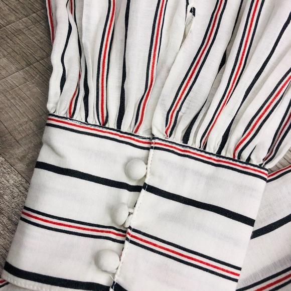 NWT JOIE MINYA STRIPE COLLAR BUTTON DOWN BLOUSE - Picture 6 of 9